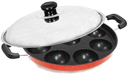 Ketsaal Non Stick Appam Maker 12 Cavity with Lid & Side Handle [Paniyarakkal/Paniyaram