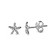 Sterling Silver Womens Nautical Starfish Stud Earrings - Vacation Gifts for Ladies Wife 0.43 Inch (Small)