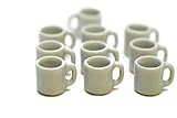 ChangThai Design 10 White Ceramic Coffee Mug Tea Cup Dollhouse Miniatures Food Kitchen