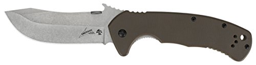 Kershaw-Emerson CQC-11K Pocket Knife (6031) Offers Hefty 8Cr14MoV Stainless Steel Tanto Blade with Wave Opening Feature, Reversible Clip, Secure Lock and Durable Construction