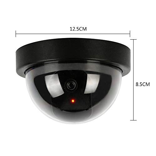 Fake Dummy Security Camera, Spessn Indoor Outdoor CCTV Surveillance System Flashing Red LED Light(Black)