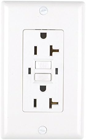 KMBEST UL Listed 20A AC125V WR Duplex GFCI Receptacle Outlet,No Tamper-Resistant,LED Indicator,Ground Fault Circuit Interruptor (White-5Pack)