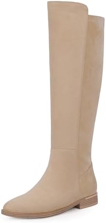 Amazon.com | ALLOT Women's Stretch Knee High Boots Low Block Heel