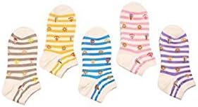5 Pair of Women's Girl's Anchor Water Sea Mid-Calf Cotton Socks Sizes 4-8