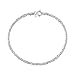 Amberta 925 Sterling Silver 2 mm Snow/Rock Chain Bracelet Length 7