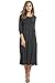 HOTOUCH Long Sleeve Basic Midi Shirt Dress (Dark Gray M)