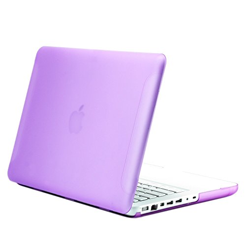 TOP CASE - Rubberized Hard Case for 13-Inch Macbook White A1342 Bundle with Sleeve Bag,Silicone Keyboard Cover,LCD HD Clear Screen Protector and TopCase Mouse Pad - Purple