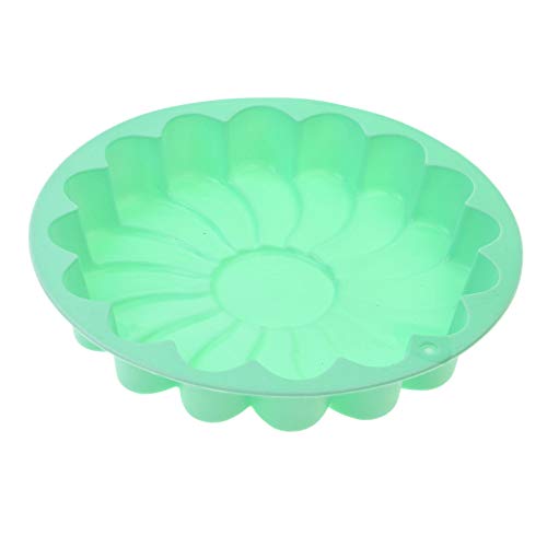 Silicone Large Cake Mold 23 CM/9 Inch Flower Shaped Round Nonstick Baking Pan Brownie/Cheesecake/Tart/Pie/Flan/Bread Baking Tray by EORTA for Birthday, Anniversary, Party, Random Color