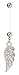 Gemmed Feather Dangle 14g BioFlex Maternity Pregnancy Pregnant Navel Bio Flex Navel Belly Button Ring