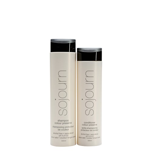 Sojourn Oreganic Colour Preserve Shampoo and Conditioner Duo Set, (300ml+250ml) Maximum UV/Heat Protection for Richer, Vibrant, Longer-lasting Colour, gluten/sulfate/alcohol-free