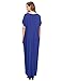 Verdusa Women's Summer Casual Loose Long Dress Short Sleeve Pocket Shift Maxi Dress Blue L