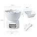 MALACASA Fondue Pot Set Two-layer Porcelain Tealight Chocolate Fondue with Dipping Bowls and Forks for 6, Cheese Fondue or Butter Fondue Set, White