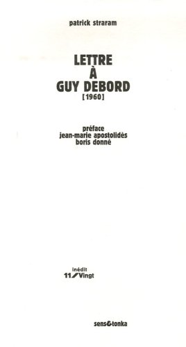 Lettre à Guy Debord