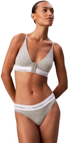 Damen Bralette Lightly Lined Triangle Tiefer Ausschnitt, Grau (Grey Heather), S