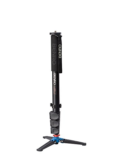 Benro Aluminum Monopod – 4-Section Flip-Lock Monopod with 3-Leg Folding Base, 64.6