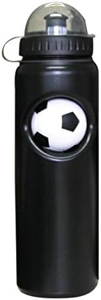Hontay 26 OZ Plastic BPA Free Kids Sports Water Bottle with Toy Football (Black, Middle)