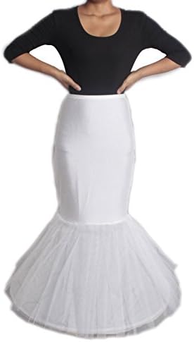 Luyan Mermaid 1-hoop 1-netting Bridal Wedding Petticoat Crinoline Slip,white,s-xl (white)