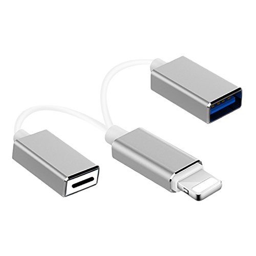 Dyplay For 2 In 1 Lightning Cable Male To Female USB OTG Adapter To