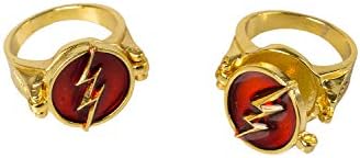 Newhui Cosplay Accessories Lightning Logo Gold Rings