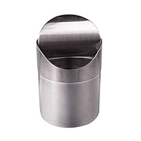 OceanEC Recycling Trash Can with Lid, Small Wave Cover Counter Top Trash Can Garbage Bin for Kitchen Bathroom Office Use (Silver)