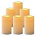 Mingfuxin Upgraded Flameless Candles Flickering with Remote and Timer, Pillar Candles Battery Operated Led Candles for Home Wedding Christmas Decoration (Resin, 6 Pack, 3