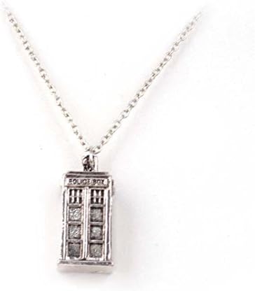 Doctor Who Tardis Dr Who Drop Dangle Earring Necklace Chain Mysterious Ancient Silver for Men and Women Hot Movies Jewelry (silver pendant)