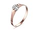 VNOX Womens Stainless Steel Cubic Zirconia Tension Set Rose Gold Plated Brilliant Wedding Engagement Ring,Size 6