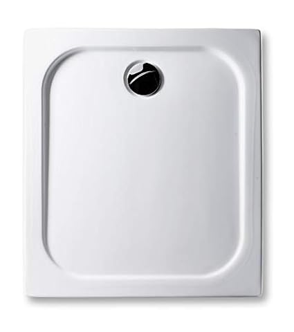 Acryl Duschwanne 90 x 80 cm superflach 2,5 cm GERADE UNTERSEITE - zum sofortigen Aufkleben geeignet, rechteckig weiß Dusche/D