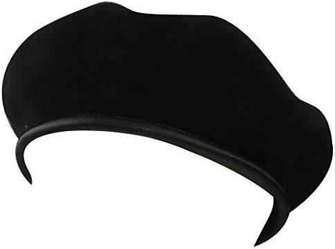 MINAKOLIFE Mens Ladies Military Hat Army Beret Leather Trim with Ribbon