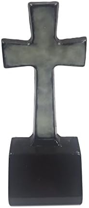 Decorative Solar Powered Cross made from weather-resistant concrete. Glowcrete glow in the dark cross has a soft glow that adds light for safety and security. No batteries or electricity needed!