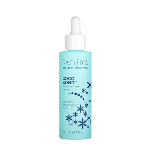 PACIFICA BEAUTY, COCO BOND HAIR OIL, TAME FLYAWAYS, OVERNIGHT TREATMENT WITH VITAMINS, PEPTIDES, MOISTURIZING REPAIR FOR GLOSSY, SMOOTH, SILICONE-FREE, VEGAN HAIR