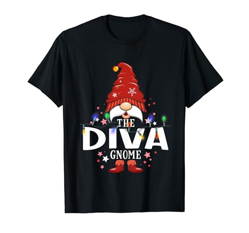 The Diva Gnome Matching Family Christmas T-Shirt