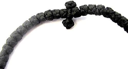 IconsGr Handmade Christian Orthodox Komboskoini, Prayer Rope Bracelet Black - 5608, 33 Knoten - Image 5