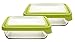 Anchor Hocking 11-Cup Rectangular Food Storage Containers with Green TrueSeal Lids, Set of 2