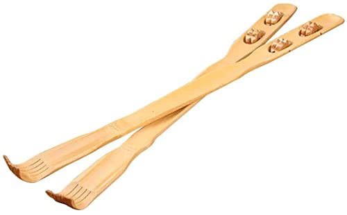 Maestro Craft Pack of 2 Wood Back Scratcher for Men & Women 18 inches Long, Bamboo Body Massage Roller Scratching Long Stick Handheld 47cm
