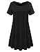 BELAROI Womens Summer Casual T Shirt Dresses Short Sleeve Swing Tunic Dress(3X, Black)