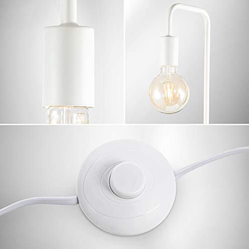 B.K.Licht I Vloerlamp I retro lamp voor binnen I voor woonkamer I industrieel I wit I staande lamp I vintage staande… - Afbeelding 4