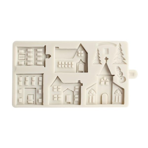 3D Xmas Christmas Tree House Silicone Mold For Fondant Cake Decor Chocolate Sugarcraft Gingerbread Baking Mould