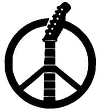 PEACE SIGN GUITAR HEAD STOCK vinyl decal 5058 Personalize your car, truck, window, guitar, case, wall. Great gift for music lovers (6" x 6", Black)