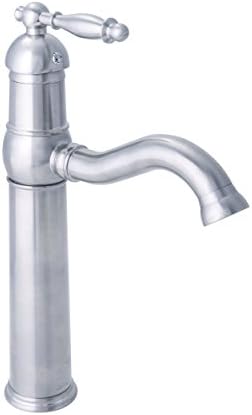 Dyconn Faucet VS1H08-BN Tule Vessel/Bar/Bathroom Sink Single Handle Faucet, 12.5", Brushed Nickel