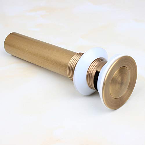 700Brass Pop-Up Drain Plumbing Sink Trim Kit, Solid Brass, Antique Finished, with Overflow Function, Lavatory Vessel Sink Drains Size 36, Coming with Tailpiece
