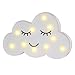 Pooqla LED Painted Cloud Night Light, Emoji Face Marquee Cloud Signs, Battery Operated Warm Lighting Home Decor for Kids, Baby, Nursery, Living Room Dorm (Shy Cloud)
