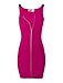 TAM WARE Women Slim Fit Zip Up Bodycon Mini Dress TWCWD079-HOTPINK-US S
