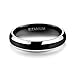 SOMEN TUNGSTEN 4mm 6mm 8mm Titanium Rings for Men Women Black Dome Two Tone Glossy High Polish Wedding Band Size 4-13.5