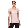 Reebok Women’s Legend Running & Gym T-Shirt – Performance Short Sleeve Workout Clothes for Women – Legend Zephyr Heather Graphic Pink, Large