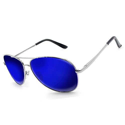 Polarized sunglasses for men women,reflective Mirrored Aviator Outdoor sports sunglasses UV400 (blue)