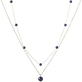 Crystal Layered Crystal 14K Gold Plated Necklace Handmade October Birthstone Beaded Necklace Jewelry Set For Women with Paperclip & Cable Station Chains Hypoallergenic Classy Elegant Keenove