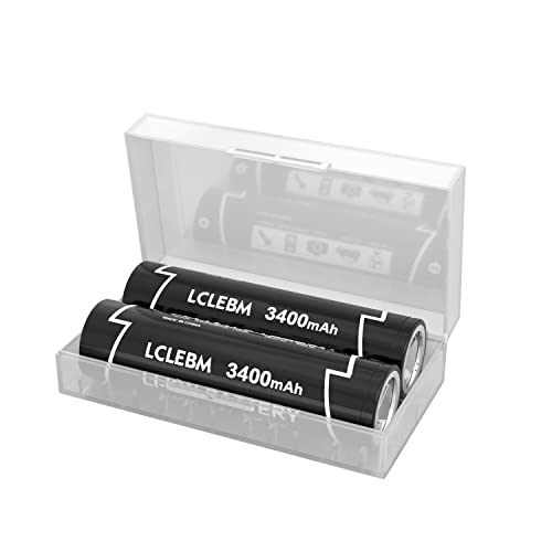 2-Pack 3000mAh 3.7V BRC Rechargeable Li-ion Batteries With Double Charger - For Flashlights, Headlamps