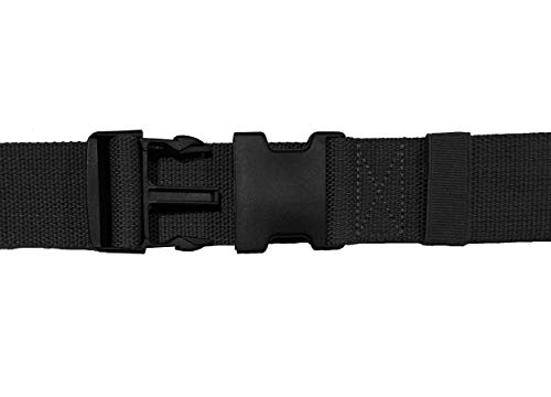 Gait Belt with Plastic Buckle by LiftAid - Transfer and Walking Aid with Belt Loop Holder for Assisting Therapist, Nurse, Home Care - 60"L x 2"W (Black)