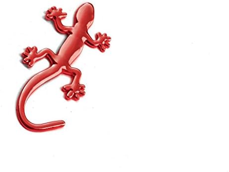 Fashion 3D Gecko Shape Solid Metal Chrome Badge Emblem Decal Car Automobile Bumper Stickers Red